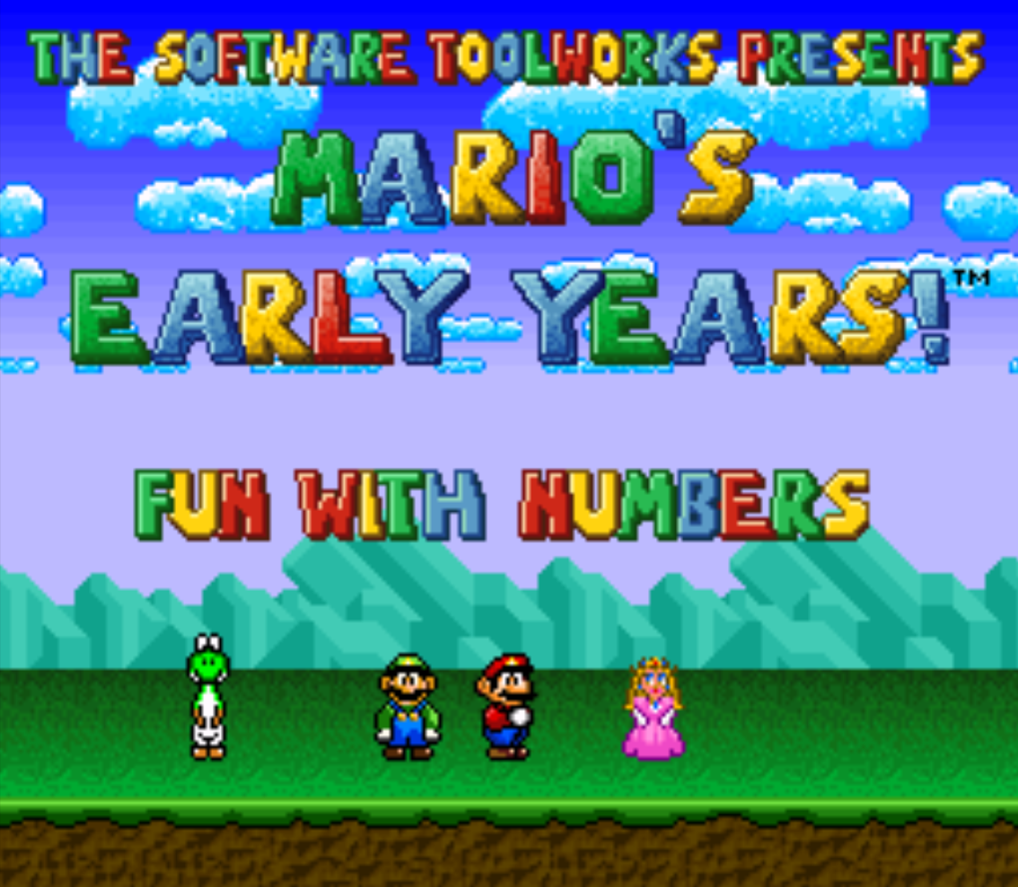 Marios Early Years Fun with numbers title screen